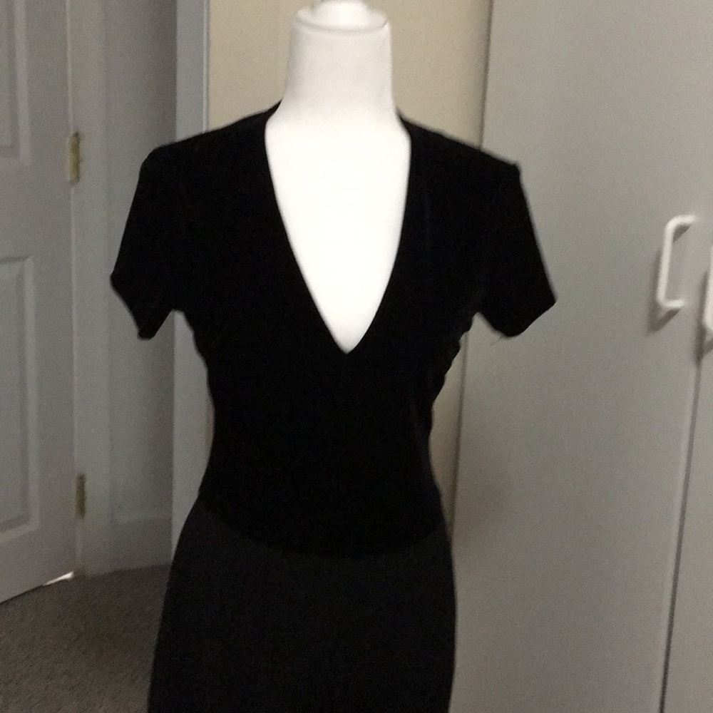 Jumpsuit in gorgeous black velvet top